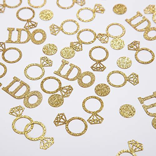 100pcs Glitter Paper Diamond Ring Confetti for Bridal Shower Party Decorations - Hibrides