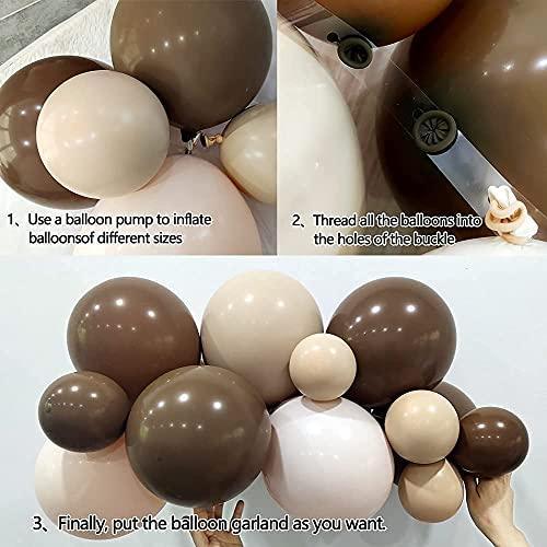 126pcs Brown Balloon Garland Kit Arch Baby Shower Decorations - Hibrides