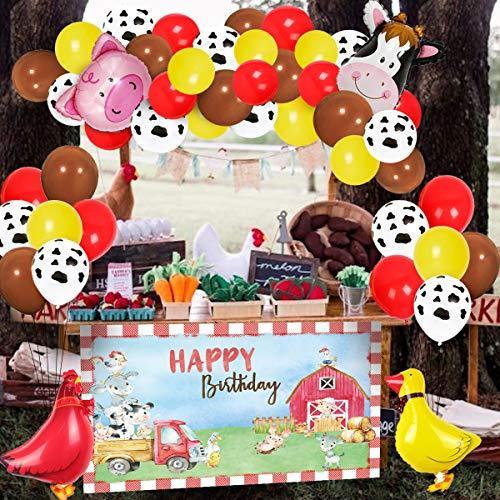 75pcs Farm Animal Balloons Decorations for Farm Barnyard Party Decorations - Hibrides