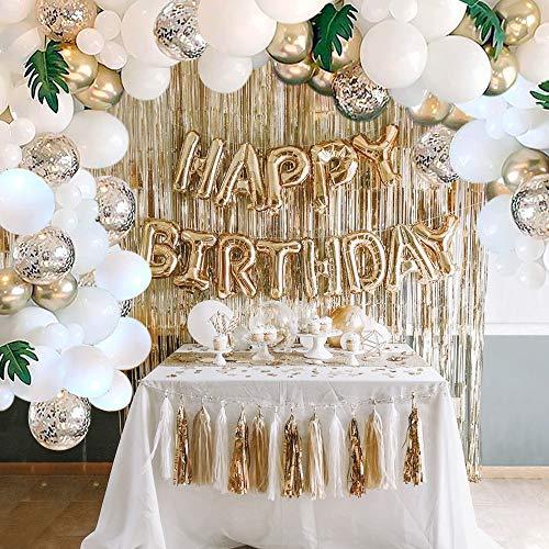 136PCS Gold and White Baby Shower Balloons for Baby Shower Wedding - Hibrides