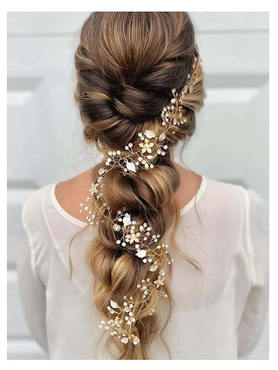 Rose Gold Hair Vine Braided Wedding Headband Bohemian  display picture 1