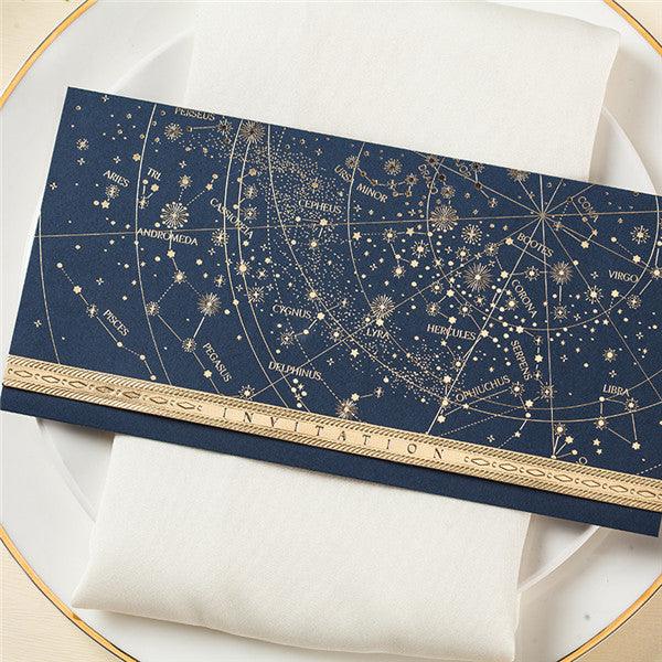 Cool stellar foil and folded Wedding Invitation LC083 - Hibrides