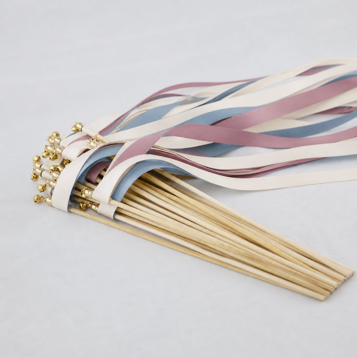 Handmade Ivory, Dusty Blue and Antique Mauve Ribbon Wands - Heirloom Blue and Mauve Wedding Send-Off