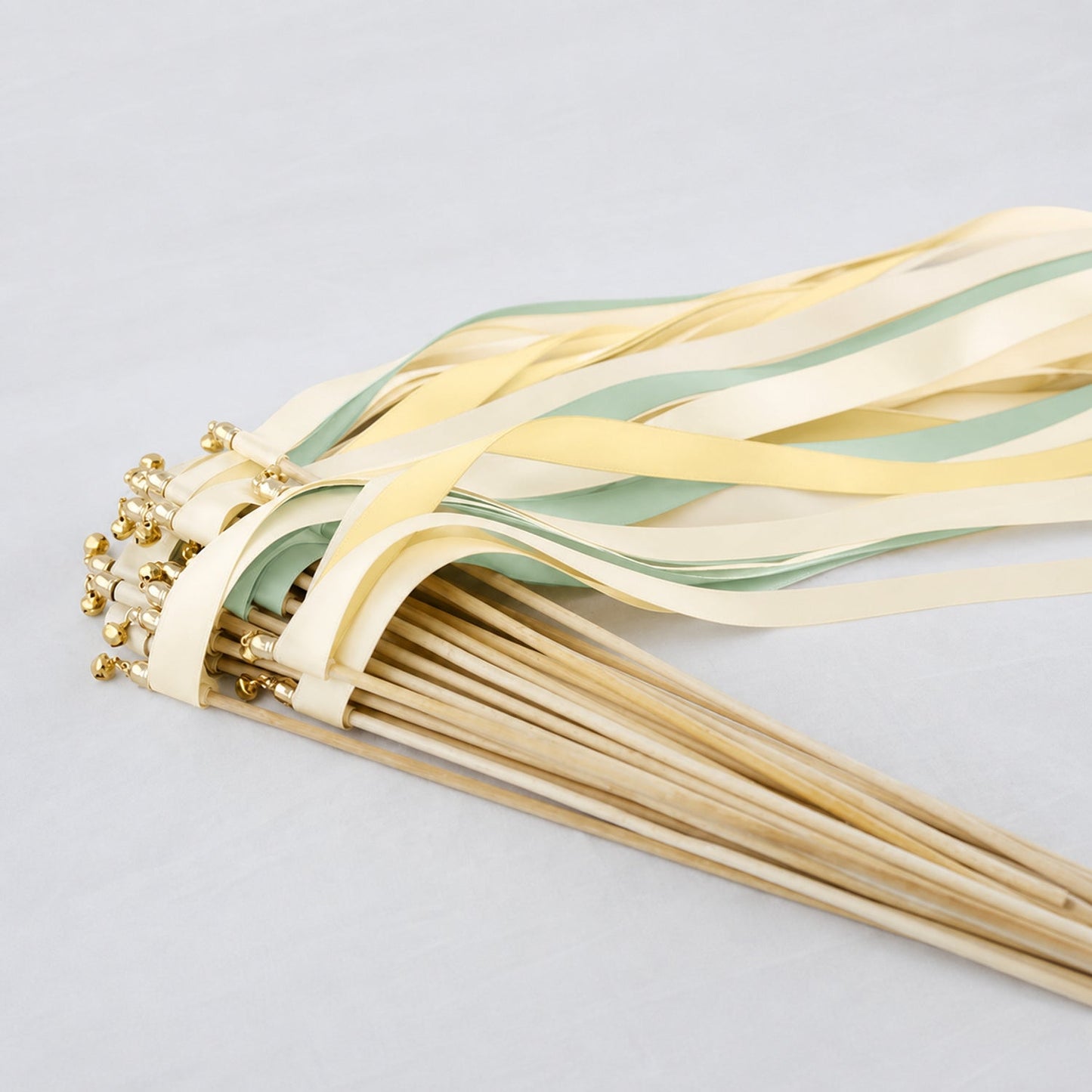 Handmade Sunny Meadow Wedding Send-Off Wands - Cream, Baby Maize and Seamist