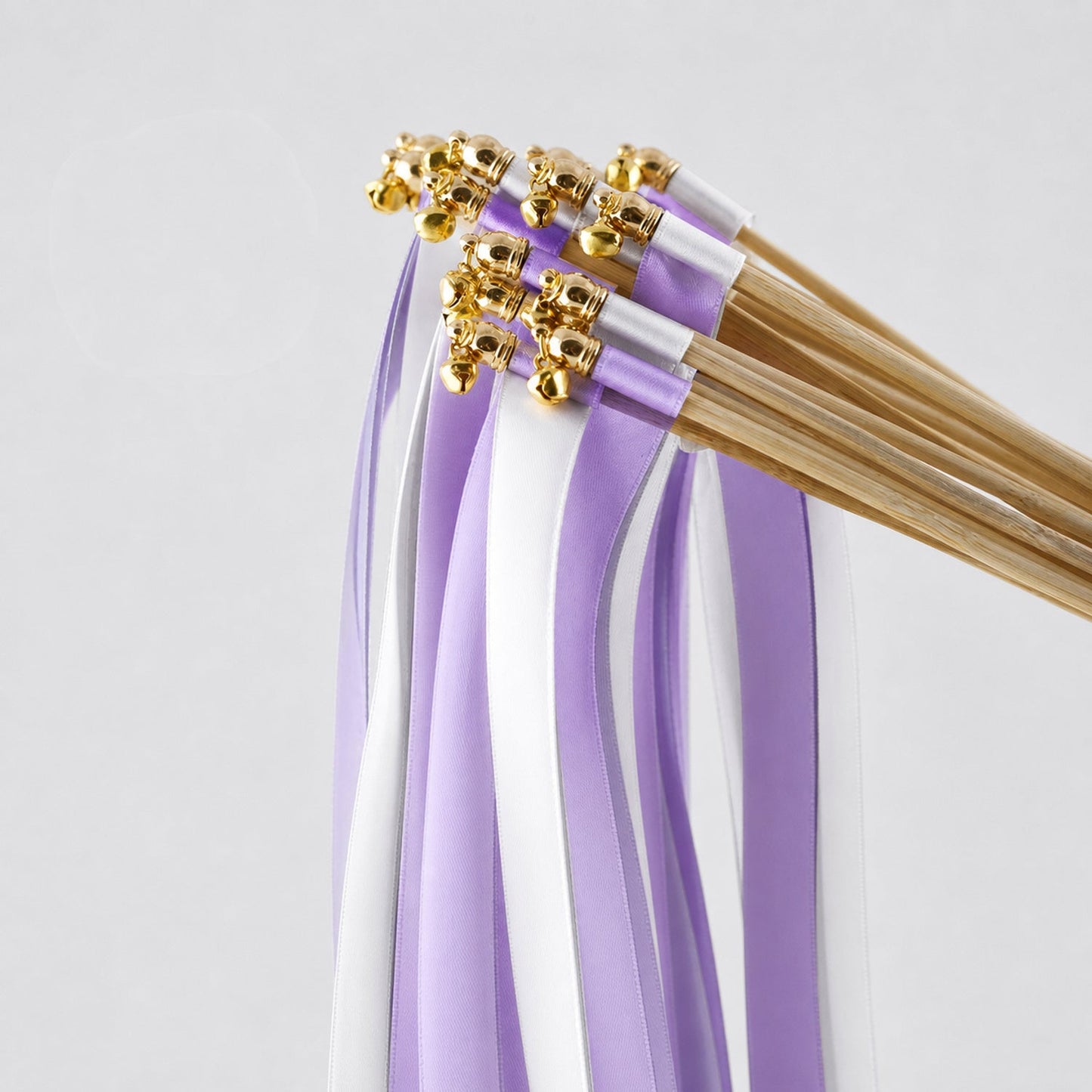 Handmade White, Lilac and Wisteria Ribbon Wands - Lavender Garden Wedding Send-Off