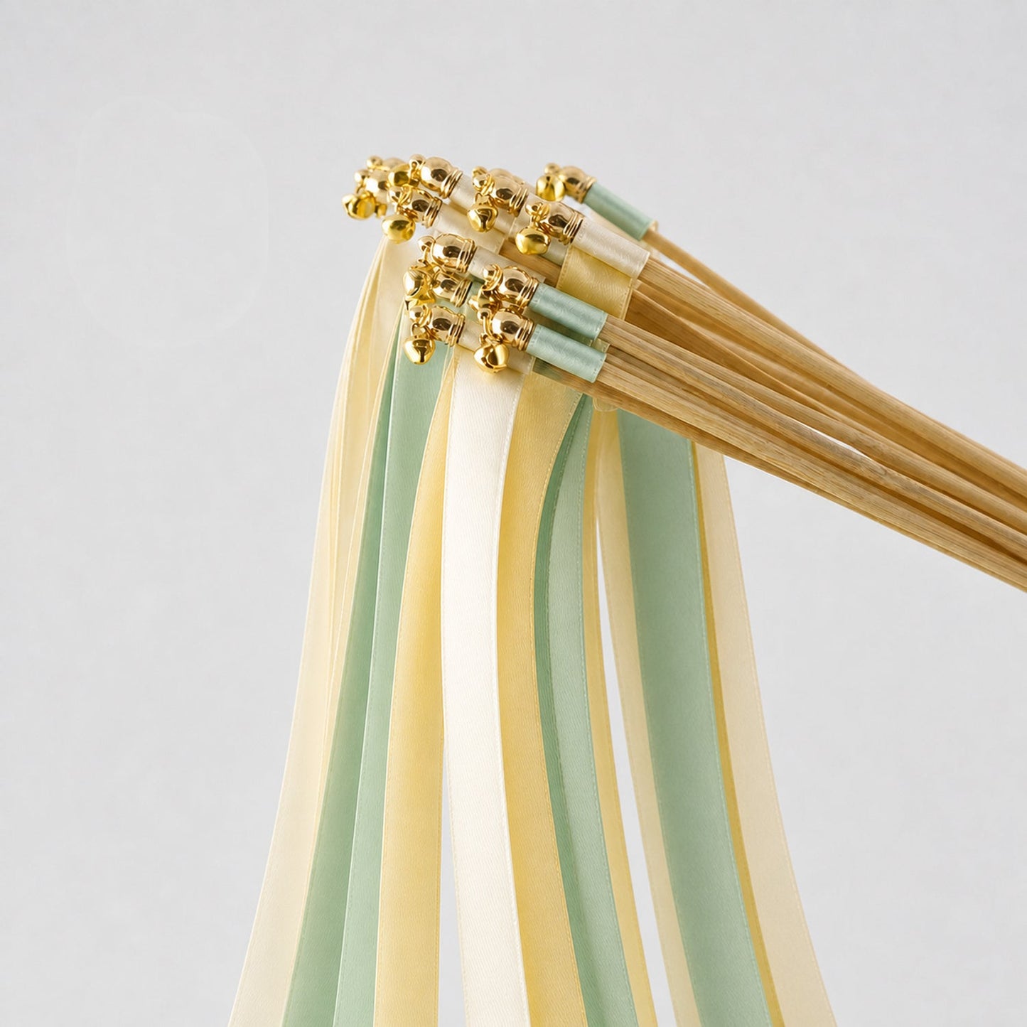 Handmade Fresh Spring Meadow Wedding Send-Off Wands - Ivory, Baby Maize and Seamist