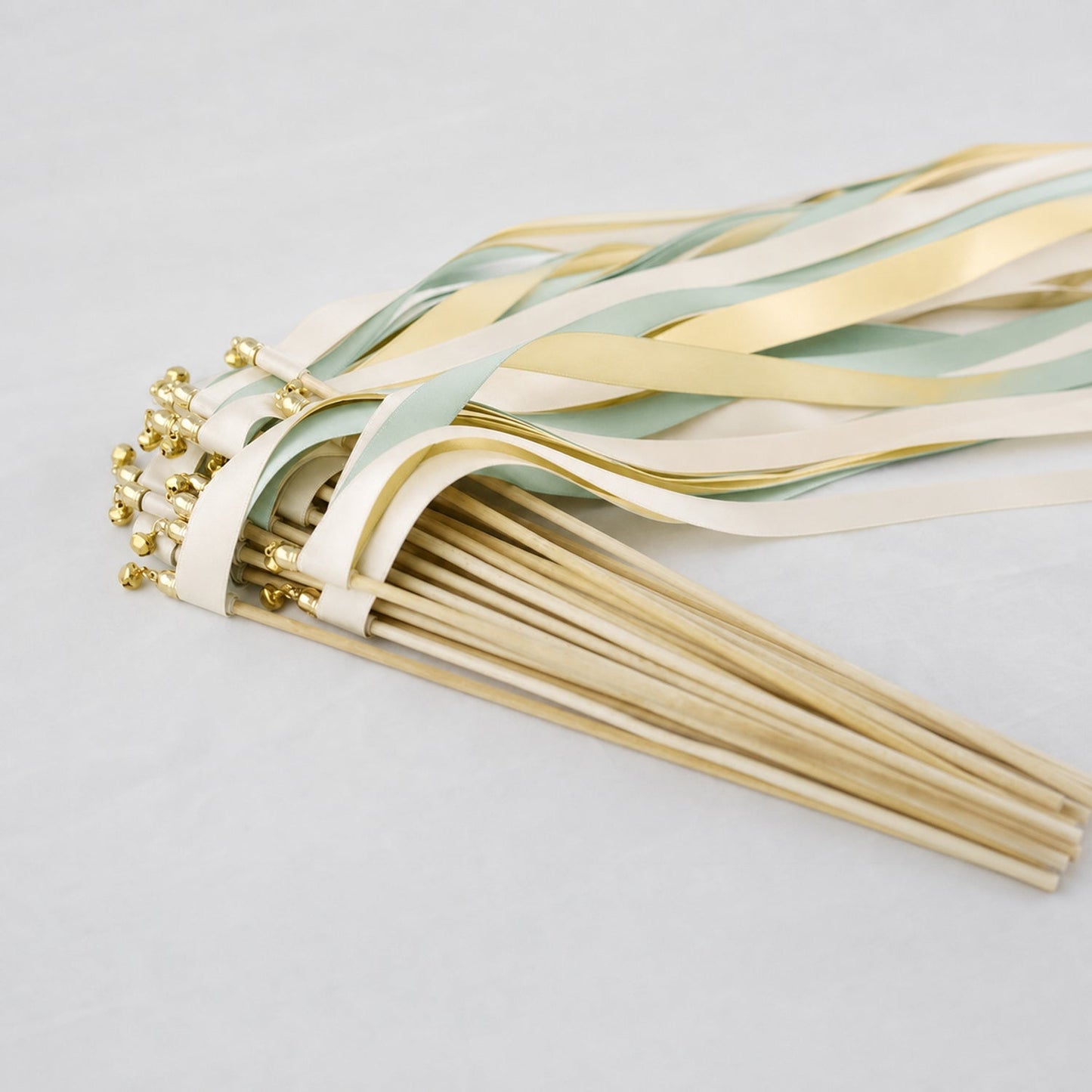 Handmade Fresh Spring Meadow Wedding Send-Off Wands - Ivory, Baby Maize and Seamist