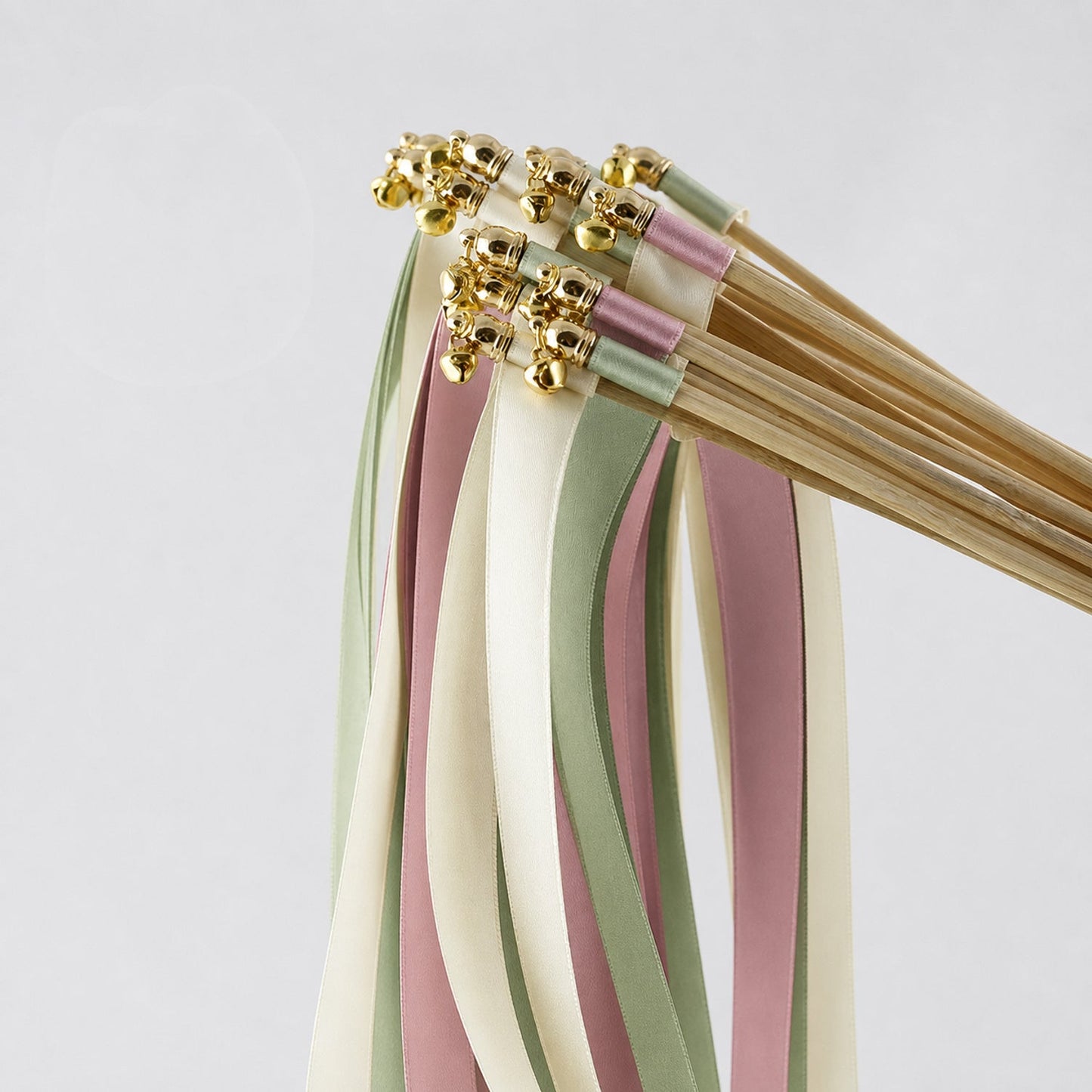 Handmade Jade Rose Wedding Send-Off Wands - Ivory, Jade and Rosy Mauve