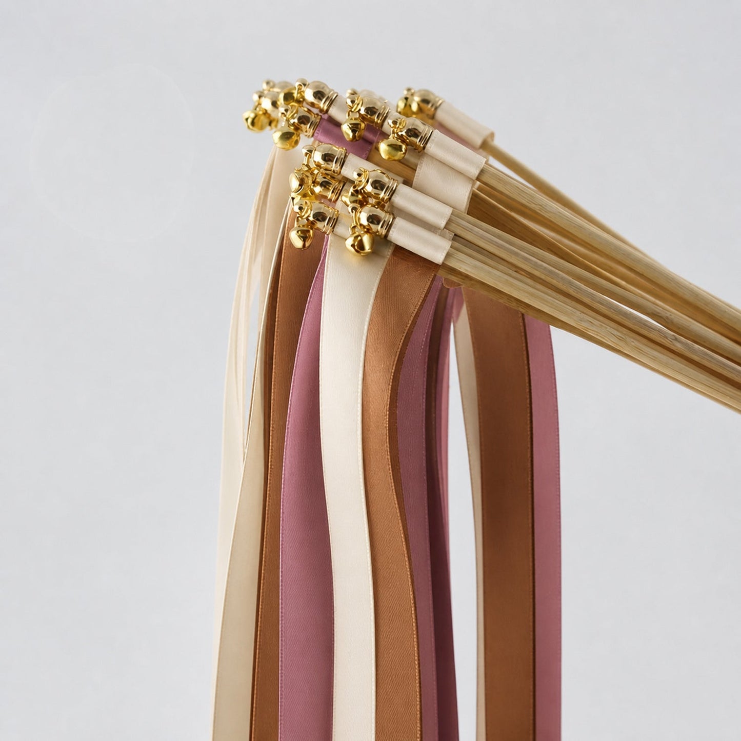 Handmade Cafe Mauve Wedding Send-Off Wands - Cream, Toffee and Antique Mauve