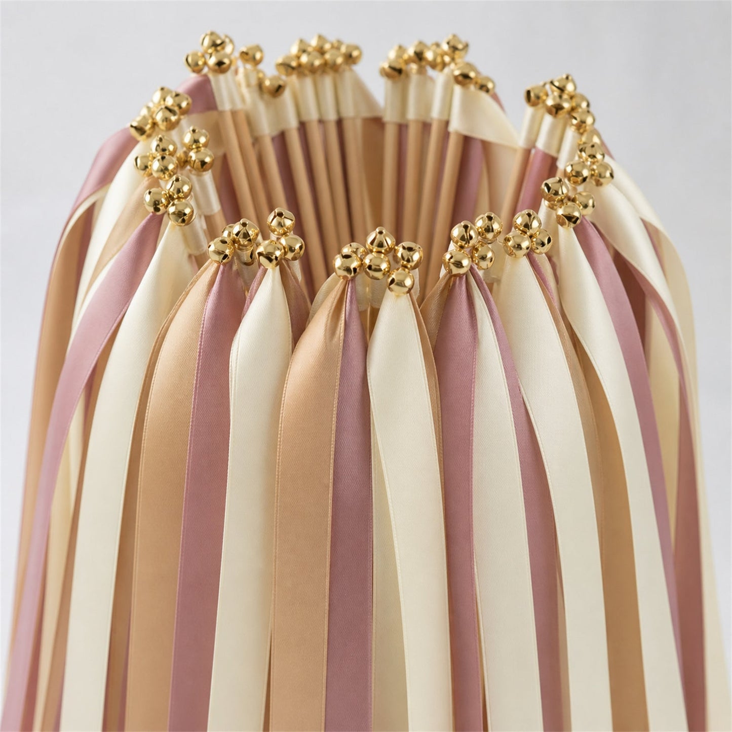 Handmade Cafe Mauve Wedding Send-Off Wands - Cream, Toffee and Antique Mauve
