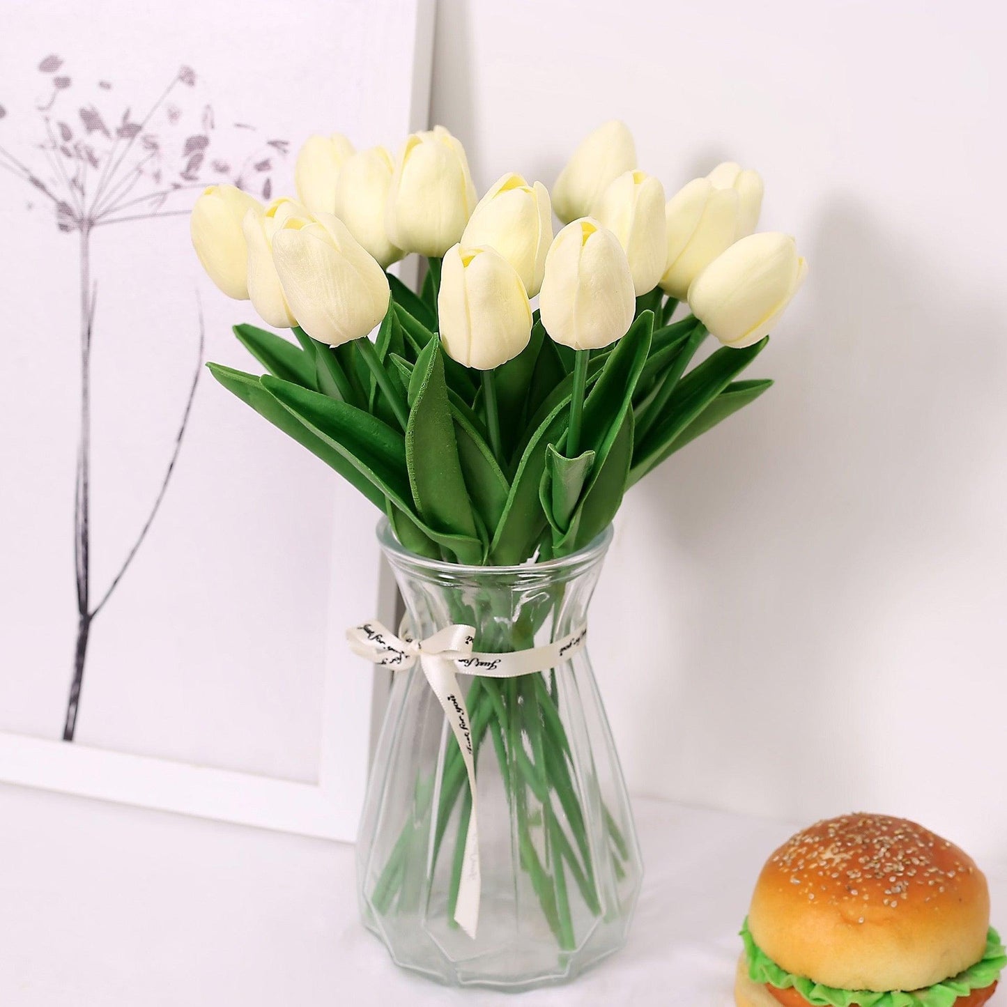 20pcs Artificial Tulip Silk Fake Flowers 13.5" for Mother's Day Easter Valentine’s Day Gifts Wedding Decorations - Hibrides