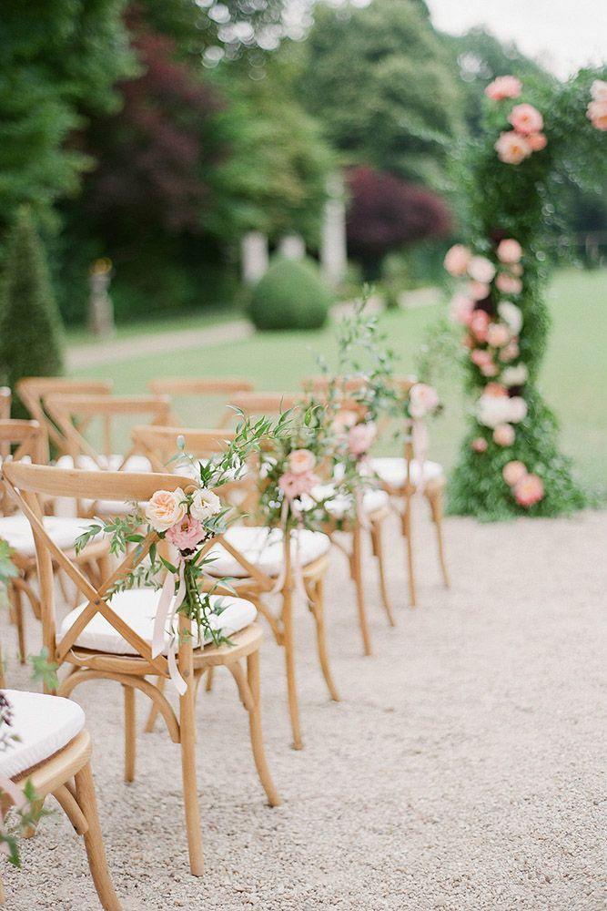 6pcs Outdoor Wedding Aisle Decorations Wedding Chair Decor for Wedding Ceremony White Wedding Artificial Flowers for Chair Decor Pew Flowers