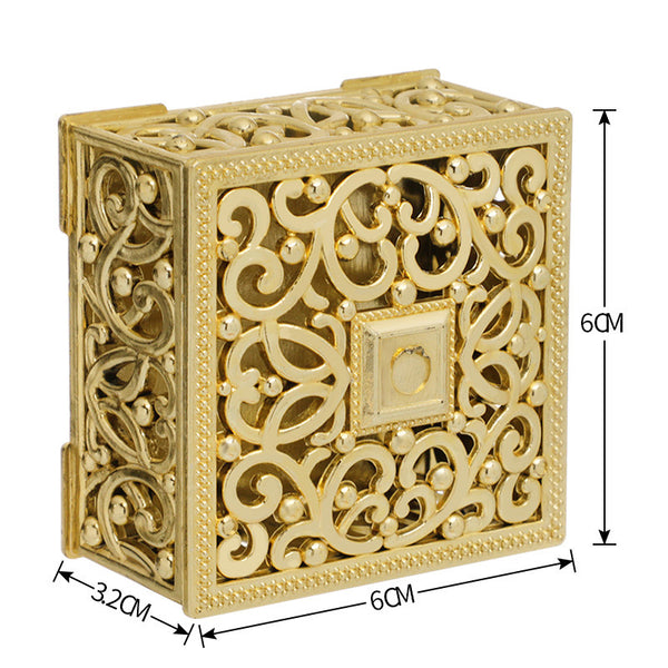 48pcs Wedding Favor Boxes,Wedding Table Decorations,Creative Candy Boxes,Hollowed Out Gold And Silver Favor Box