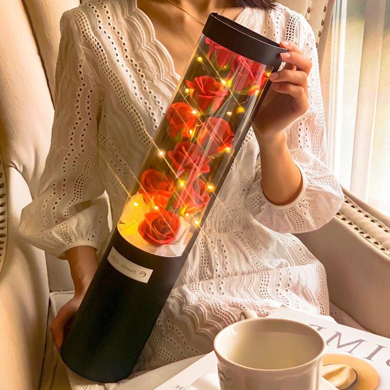 Artificial Flower Rose Gift Girl Valentine's Day LED Light Small Roses for Girl friend - Hibrides