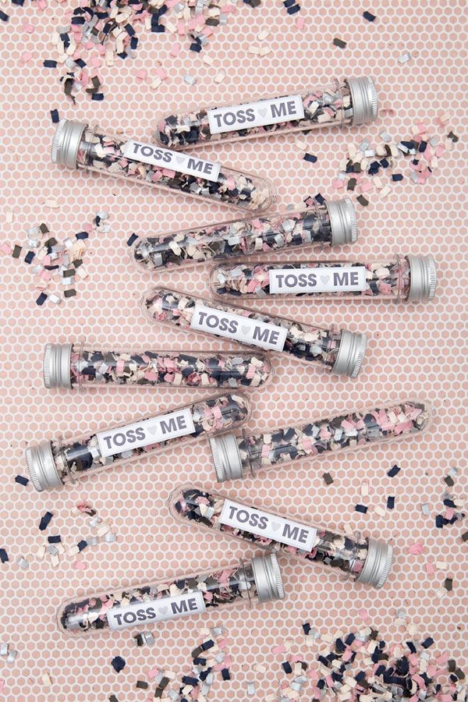 50pcs Personalized Clear Plastic Tubes with Stickers for Wedding Favors, Wedding Send off Ideas, Confetti Tube with Stickers for Wedding Exit