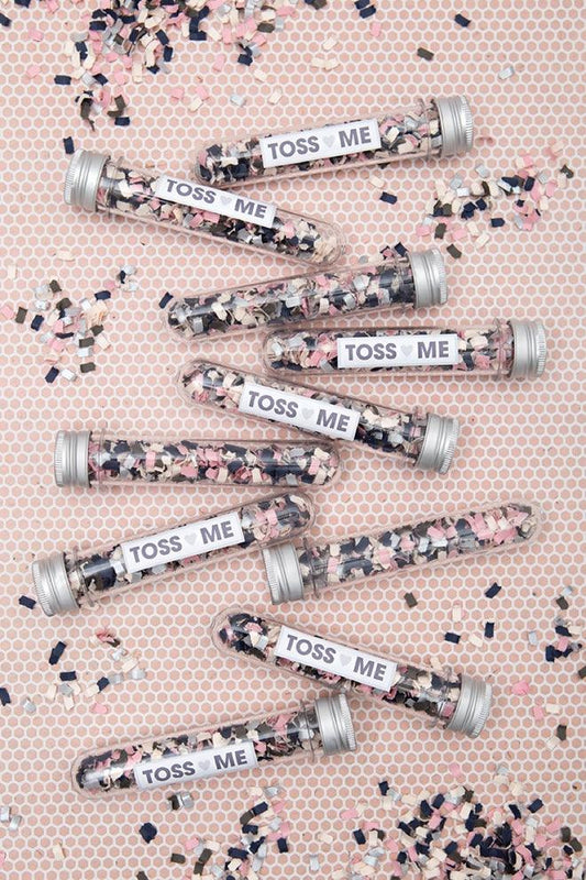 50pcs Personalized Clear Plastic Tubes with Stickers for Wedding Favors, Wedding Send off Ideas, Confetti Tube with Stickers for Wedding Exit