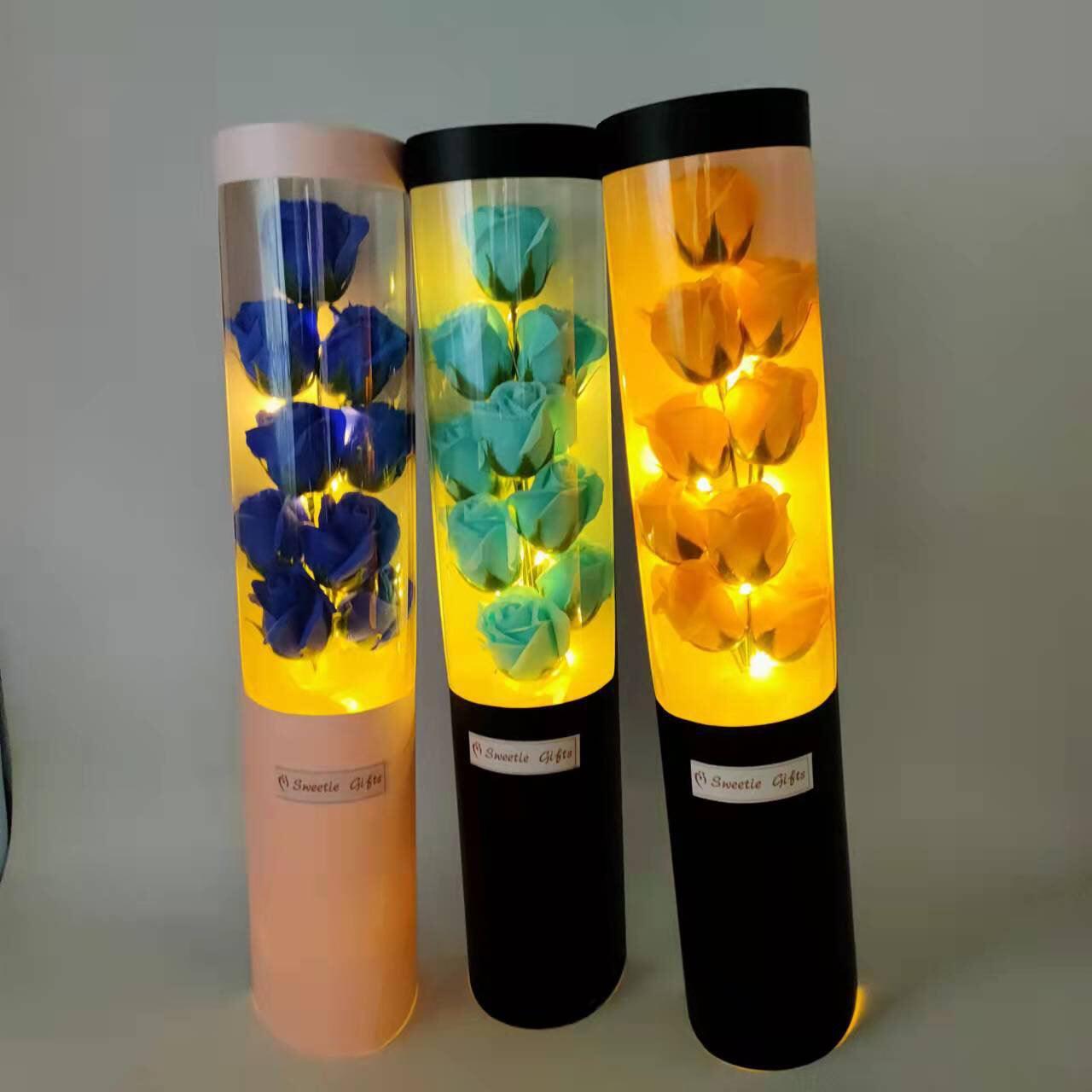 Artificial Flower Rose Gift Girl Valentine's Day LED Light Small Roses for Girl friend - Hibrides