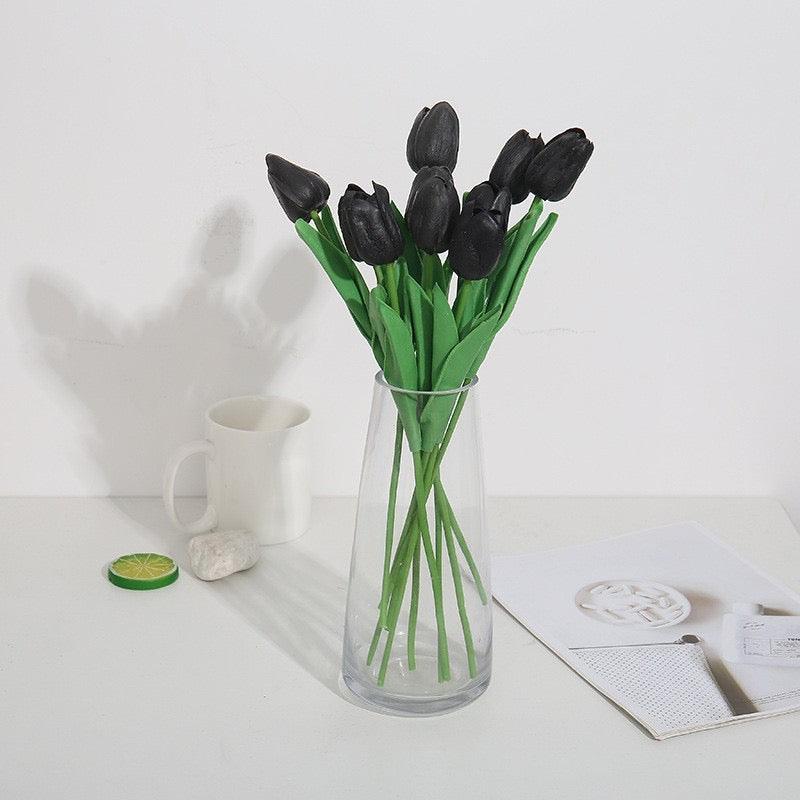 20pcs Artificial Tulip Silk Fake Flowers 13.5" for Mother's Day Easter Valentine’s Day Gifts Wedding Decorations - Hibrides