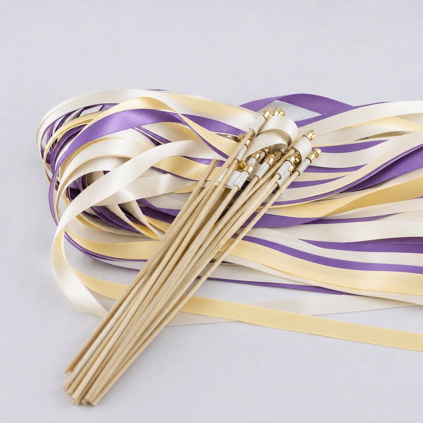 Handmade Purple Maize Wedding Send-Off Wands - Ivory, Purple and Baby Maize