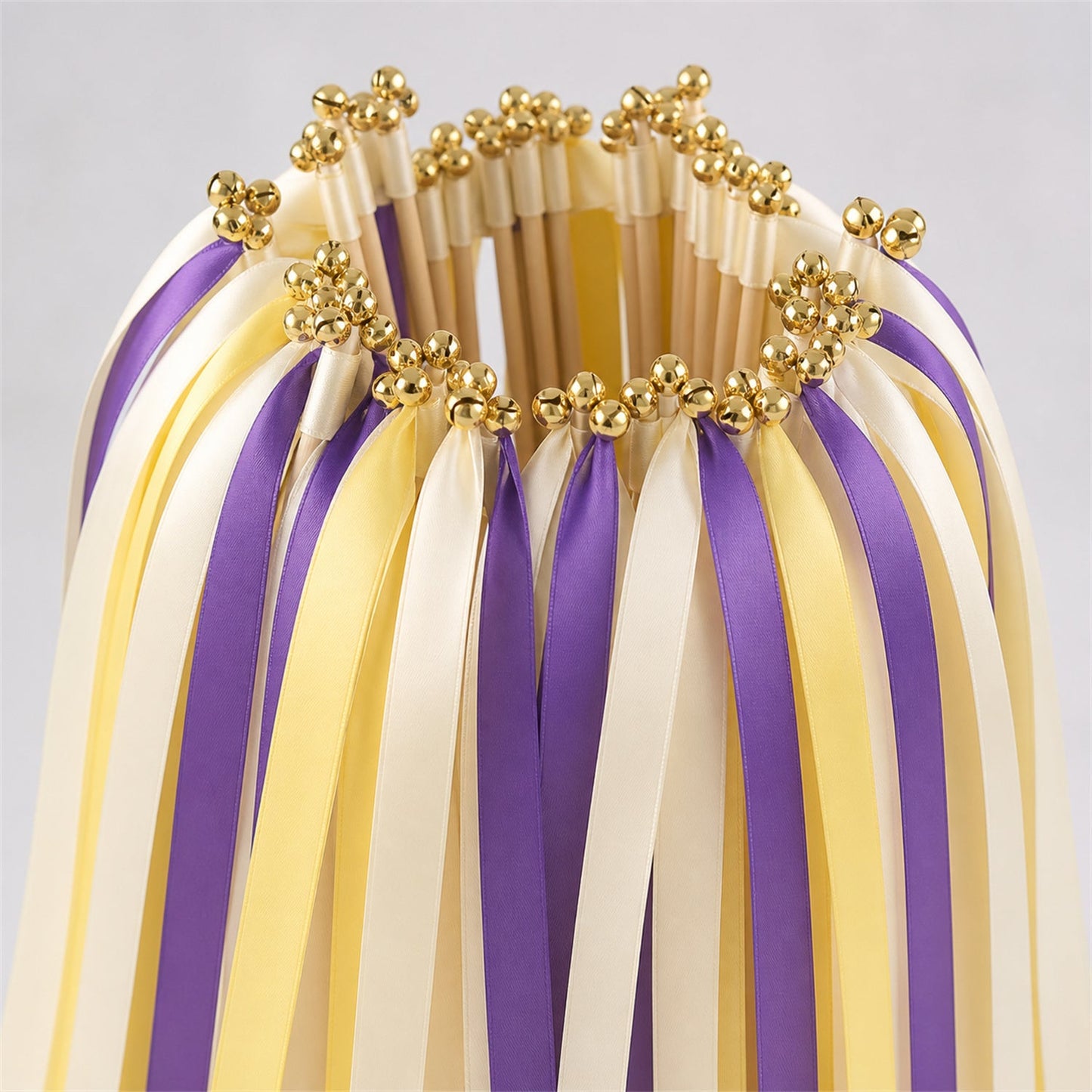 Handmade Purple Maize Wedding Send-Off Wands - Ivory, Purple and Baby Maize
