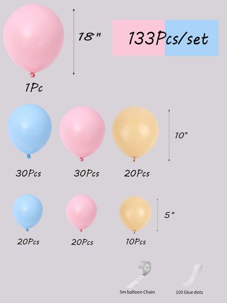 133pcs Balloon Garland Set for Gender Reveal Party Decorations - Hibrides