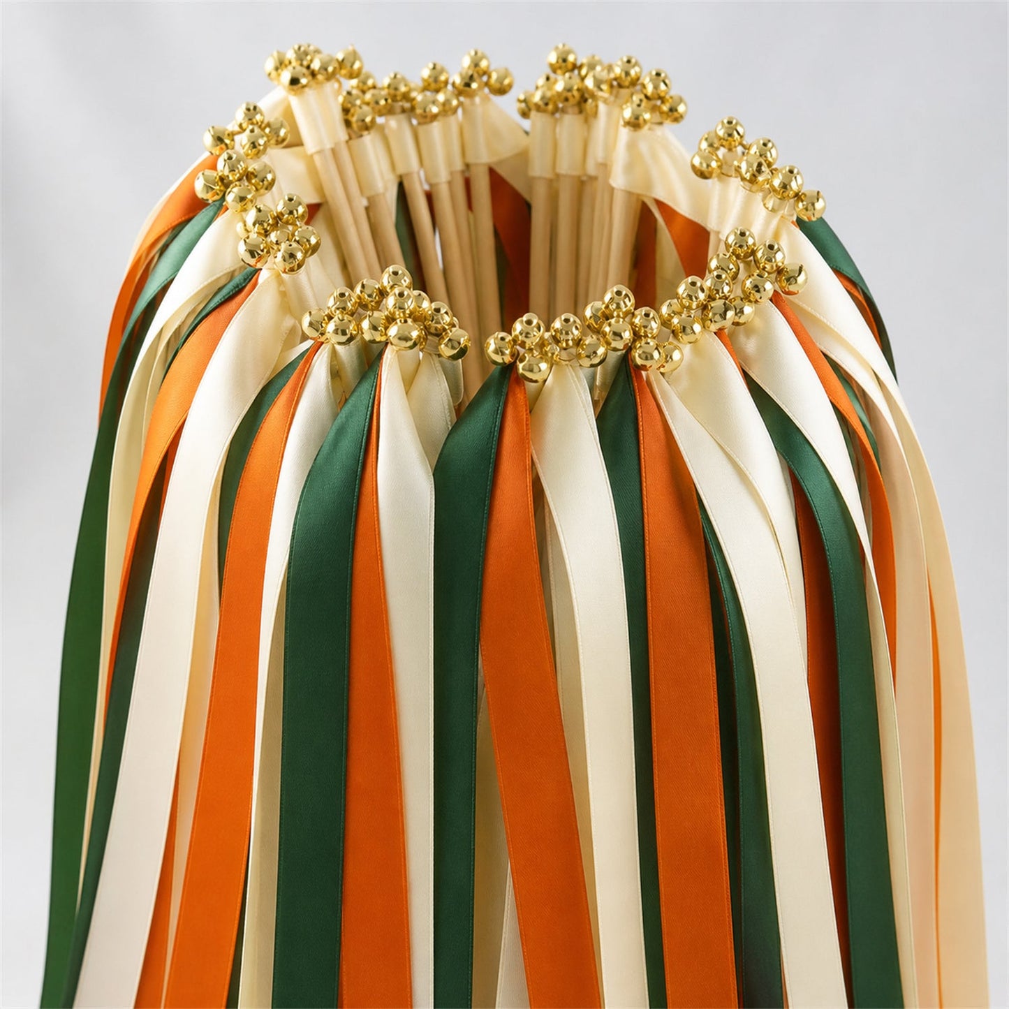 Handmade Forest Ember Wedding Send-Off Wands - Cream, Hunter and Burnt Orange