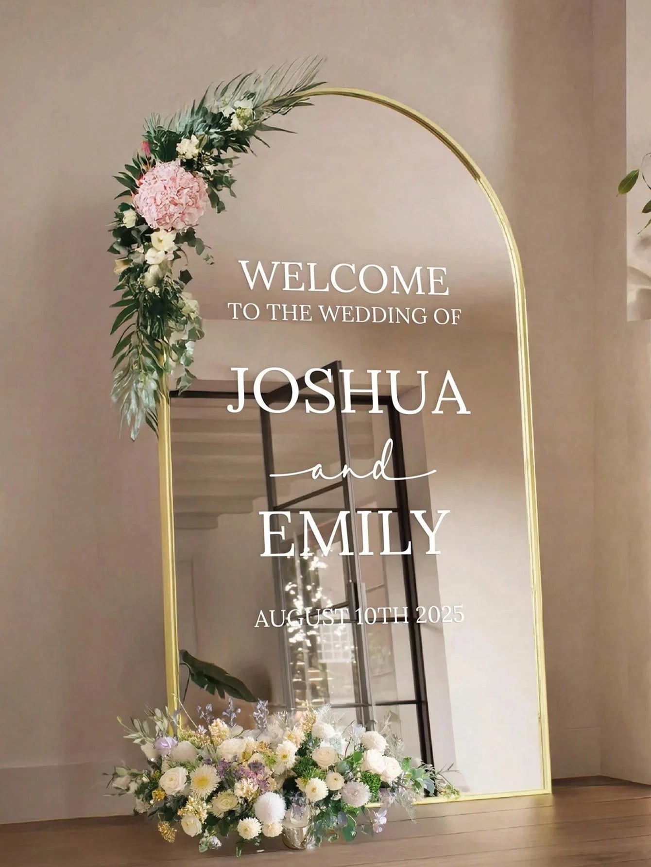 Mirror Decal Welcome To The Wedding / Wedding Sign Decor DIY Wedding Decals