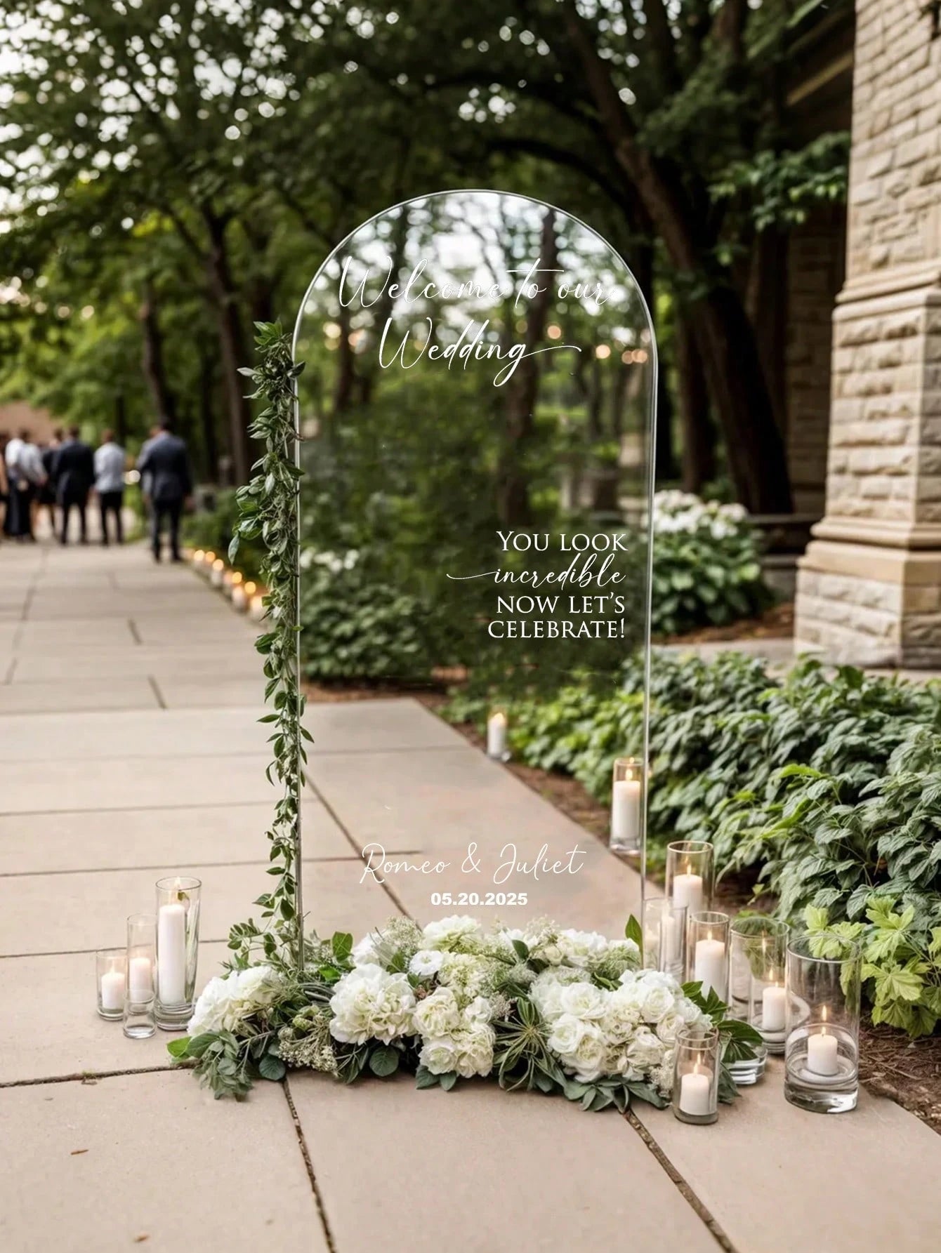Custom Mirror Stickers Wedding Sign Decal Decor / You look incredible Wedding Signage Mirror Stickers Welcome To The Wedding