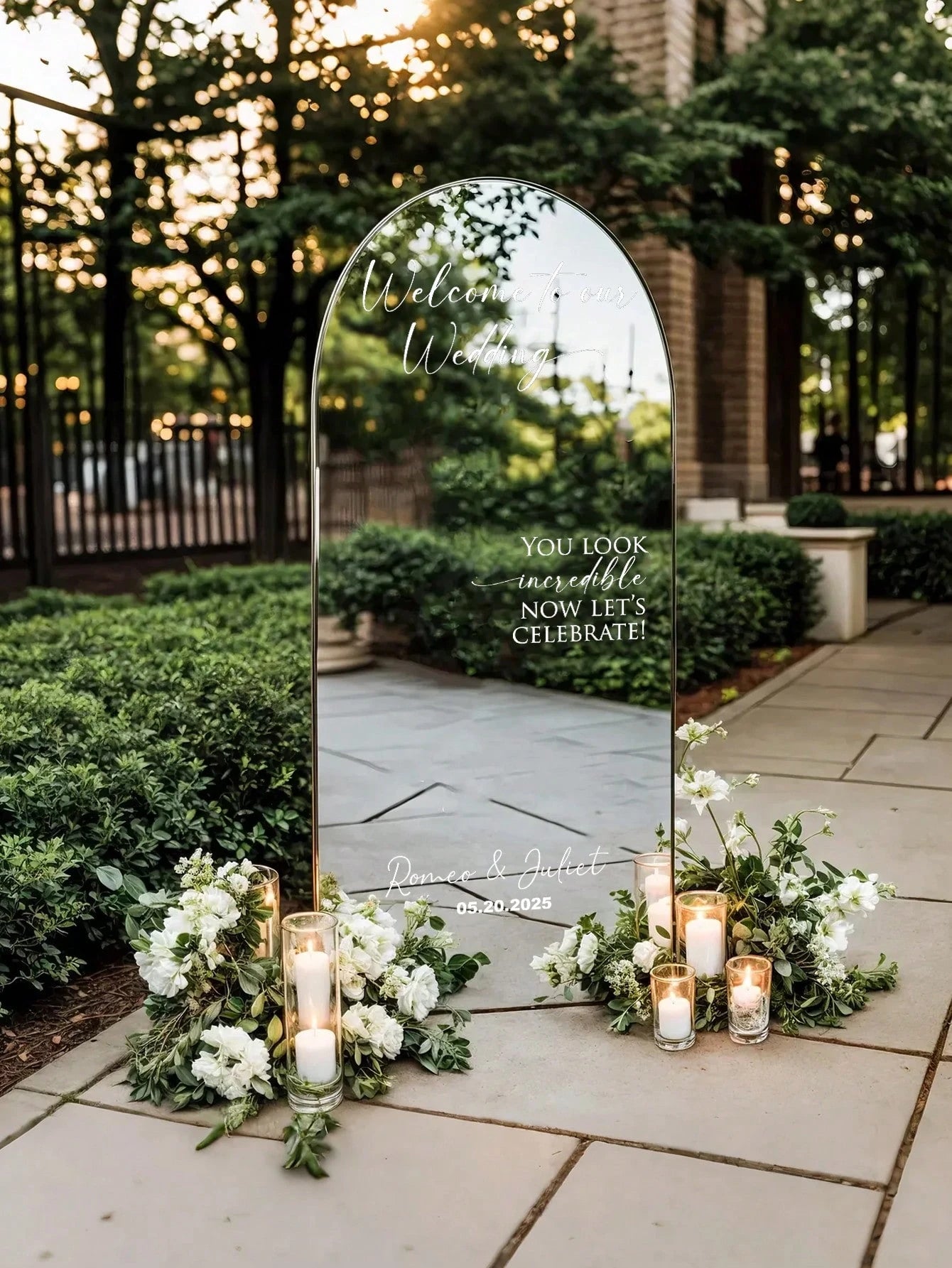 Custom Mirror Stickers Wedding Sign Decal Decor / You look incredible Wedding Signage Mirror Stickers Welcome To The Wedding