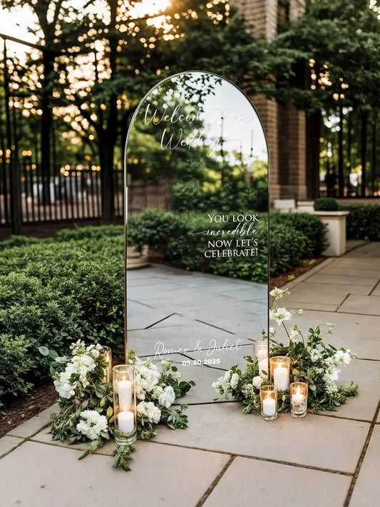 Custom Mirror Stickers Wedding Sign Decal Decor / You look incredible Wedding Signage Mirror Stickers Welcome To The Wedding