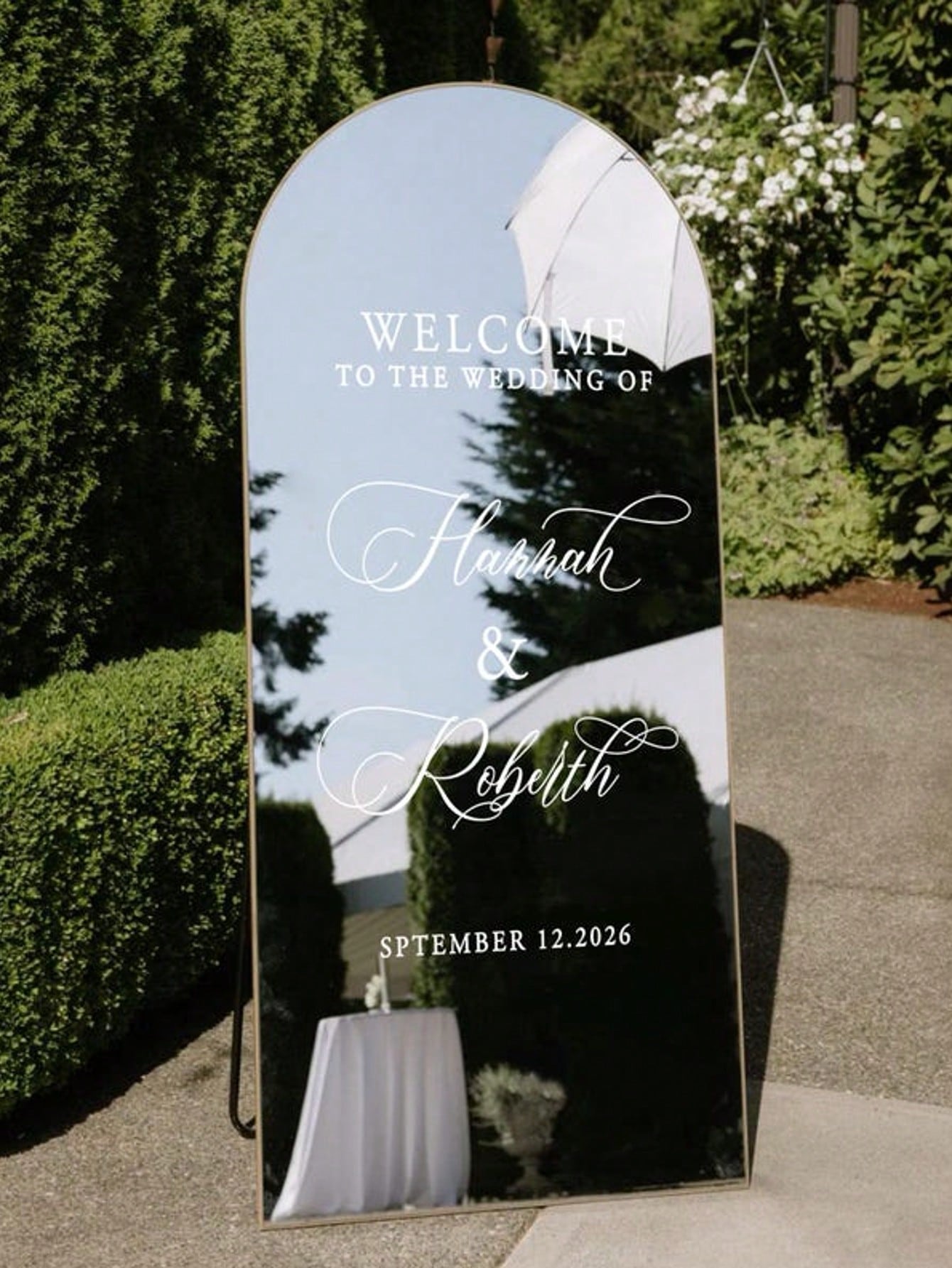 Mirror Decal Welcome To The Wedding Of Mirror Decal / Custom Mirror Lettering Decal Sticker