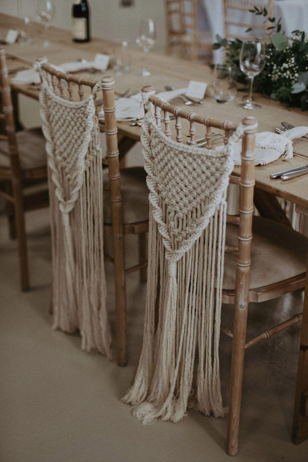2PCS Macrame Wedding Chair Cover, Macrame Wedding Decorations, Rustic Wedding Decor - Hibrides