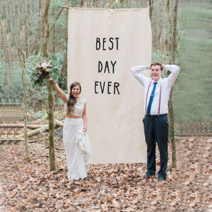 Best Day Ever Wedding Backdrop for Photography, Outdoor Wedding Reception Decorations