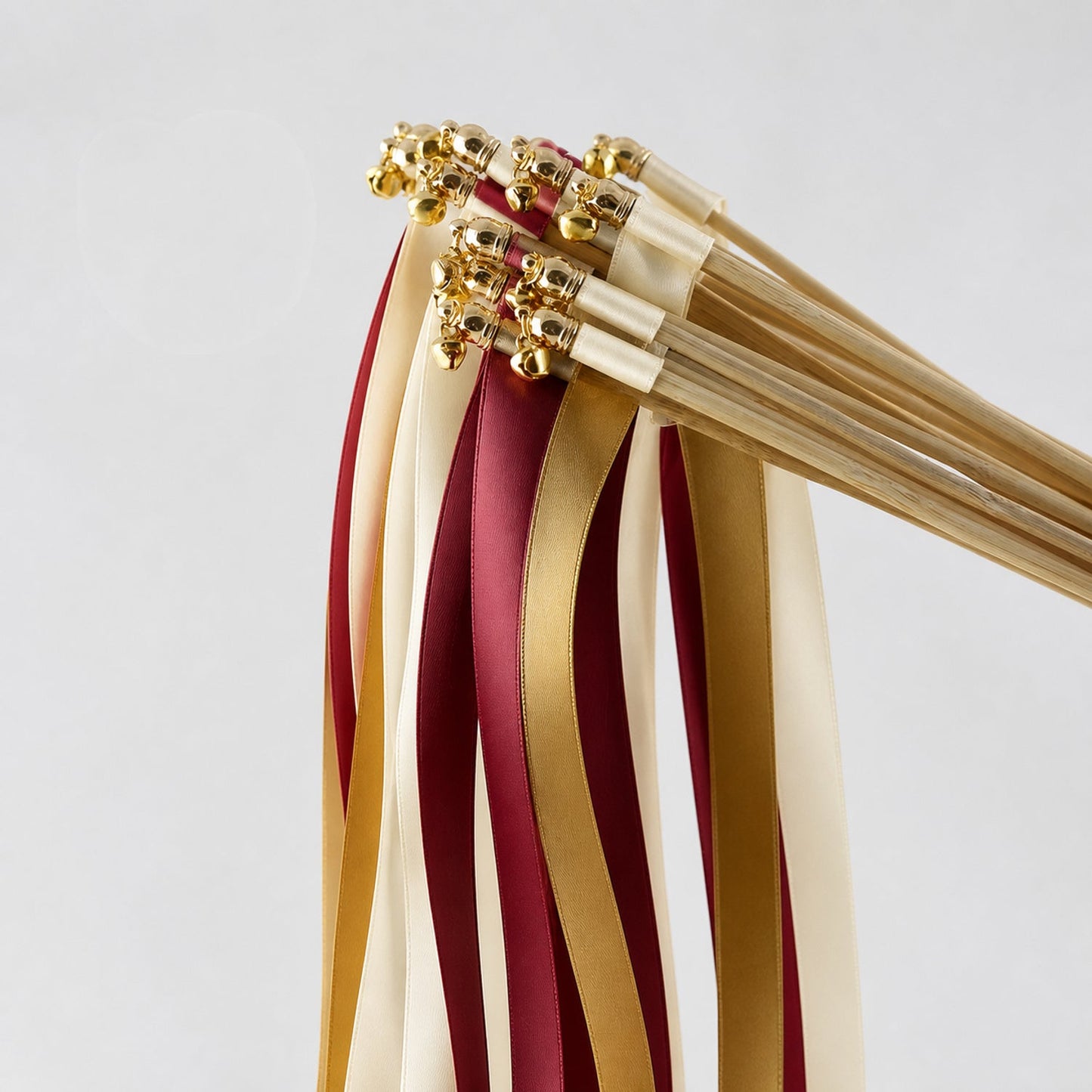 Handmade Vintage Wine Gold Wedding Send-Off Wands - Cream, Wine and Old Gold