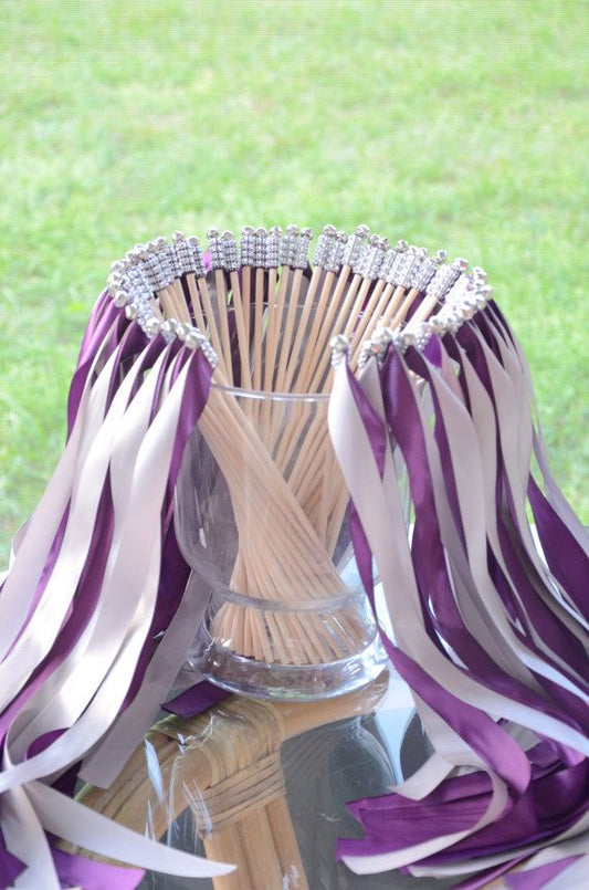 Handmade Colorful Ribbon Fairy Wands -Wedding & Party Magic Streamer Decorations for Send-Offs