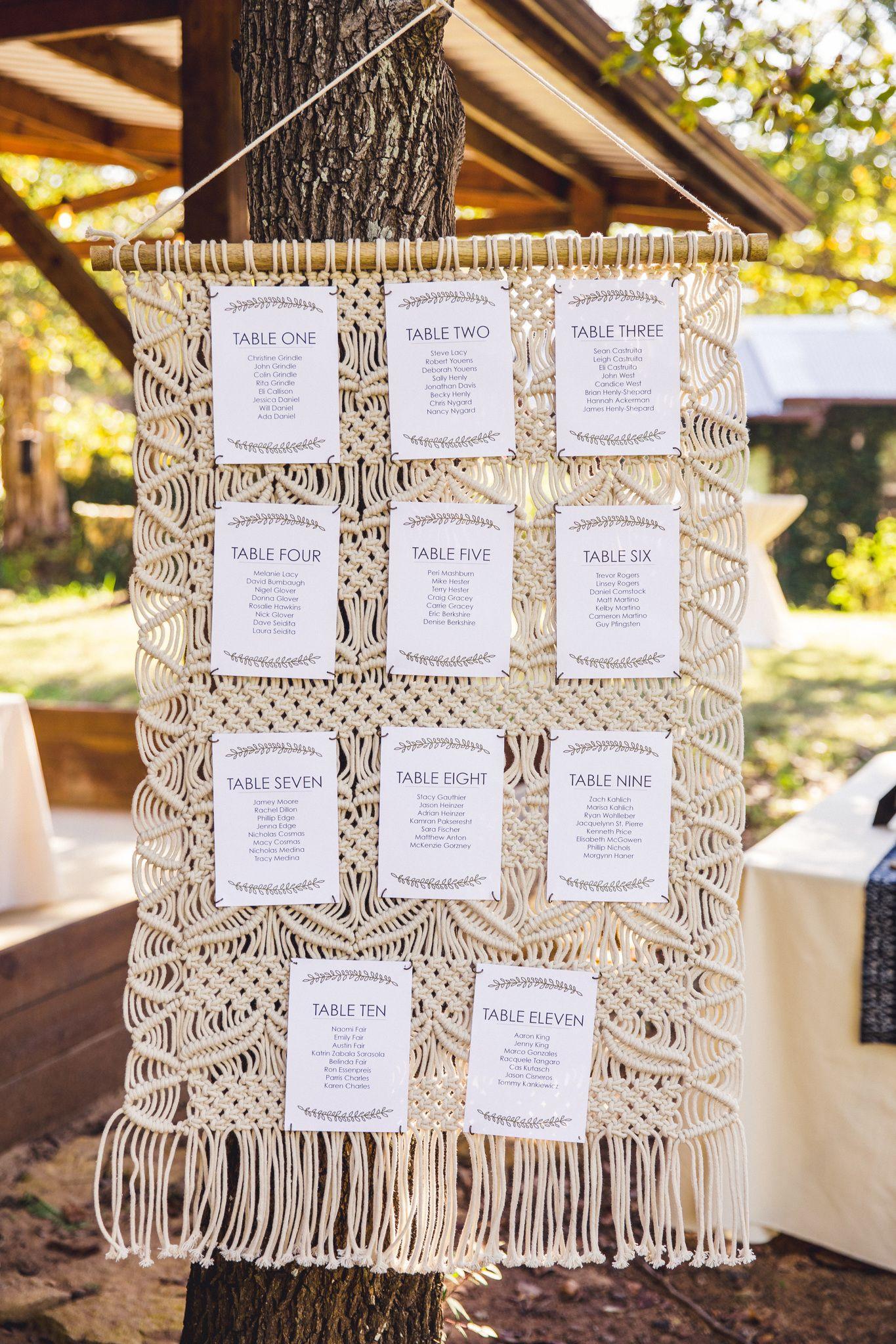 Macrame Wedding Seating Chart Decor for Rustic Bohemian Wedding, Bohemian Decor for bride and groom - Hibrides