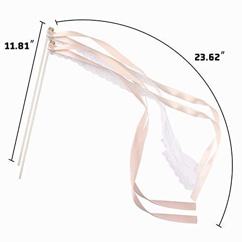 25 Pack Ribbon Wands Chromatic Silk Ribbon with Bells - Hibrides