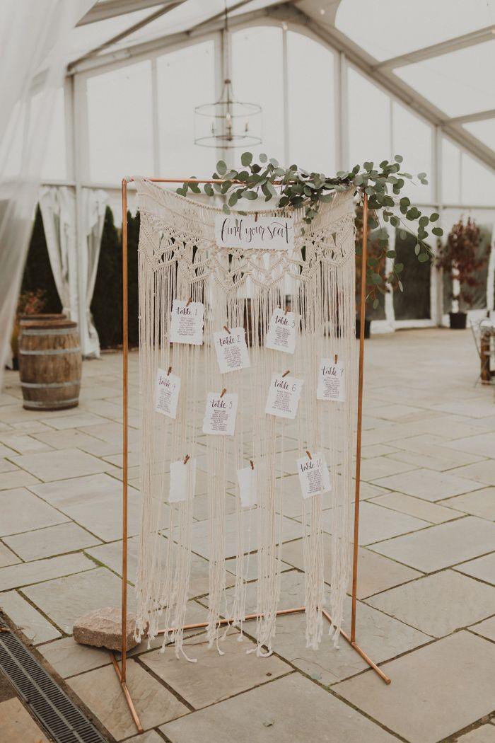 Macrame Wedding Seating Chart Decor for Rustic Bohemian Wedding, Bohemian Decor for bride and groom - Hibrides