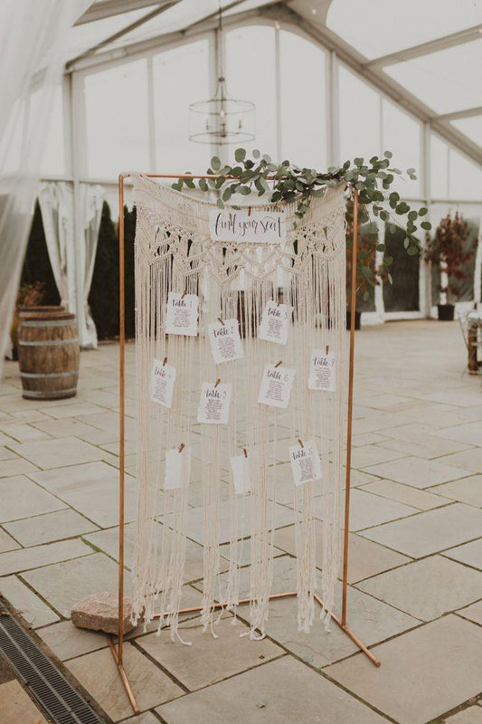 Macrame Wedding Seating Chart Decor for Rustic Bohemian Wedding, Bohemian Decor for bride and groom - Hibrides