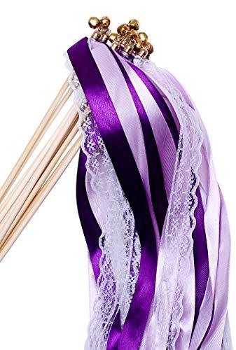 25 Pack Ribbon Wands Chromatic Silk Ribbon with Bells - Hibrides