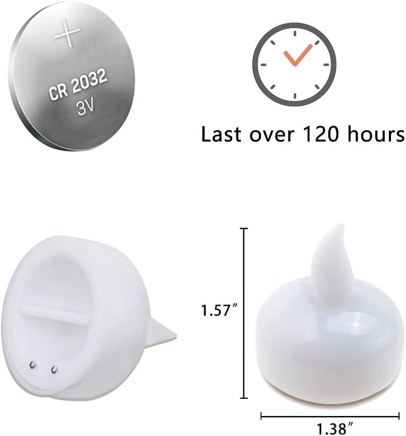 24 Pack Waterproof Flameless Floating Tealights for Wedding Centerpieces - Hibrides