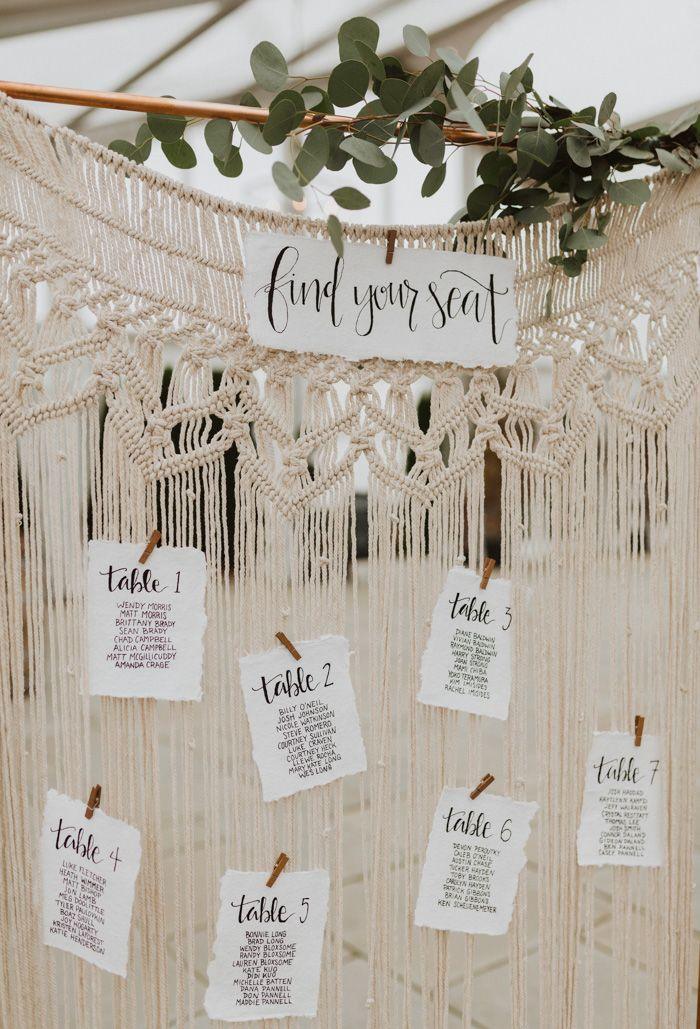 Macrame Wedding Seating Chart Decor for Rustic Bohemian Wedding, Bohemian Decor for bride and groom - Hibrides