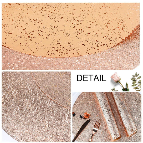 50 Pieces Reusable Glitter Place Mats Sparkle 14'' Round Table Mats for Wedding, Home Dining Tableware