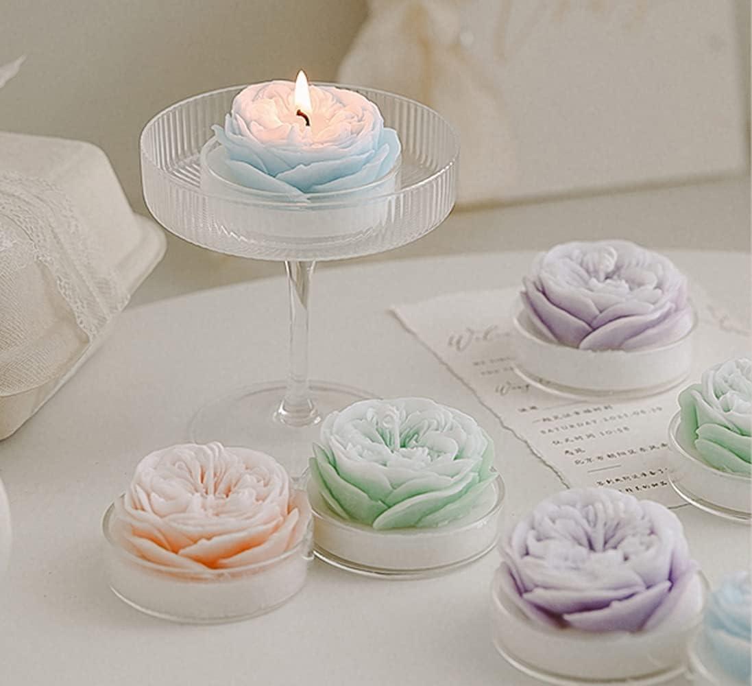 Set of 5 Rose Scented Candle,Handmade Aroma Soy Wax Decorative Candle for Valentine's Day - Hibrides