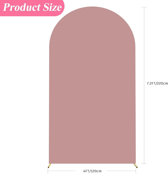 Light Dusty Rose Spandex Fitted Arch Cover for Round Top Chiara Backdrop Stand Covers for Wedding Birthday Party Decoration