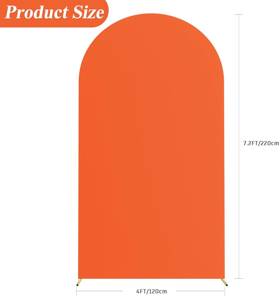 Orangered Spandex Fitted Arch Cover for Round Top Chiara Backdrop Stand Covers for Wedding Birthday Party Decoration