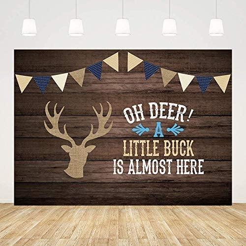 Oh Deer Boy Baby Shower Gray Rustic Wood Backdrops Birthday Party Decoration - Hibrides