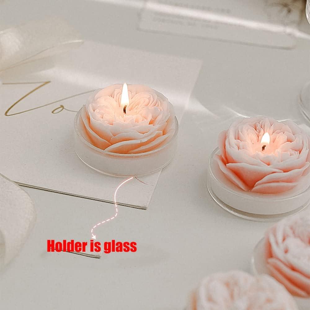 Set of 5 Rose Scented Candle,Handmade Aroma Soy Wax Decorative Candle for Valentine's Day - Hibrides