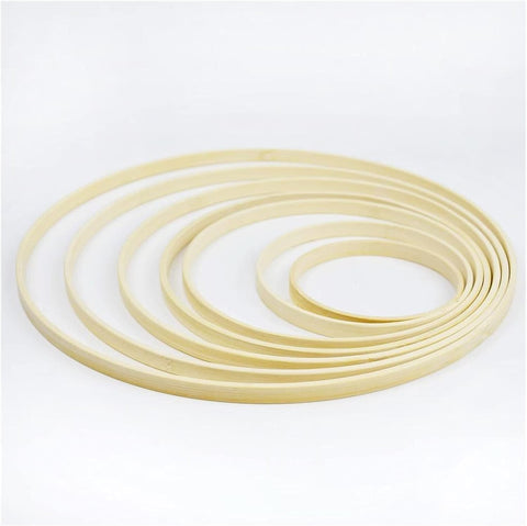 10pcs Wooden Bamboo Floral Hoop Wreath DIY Macrame Craft Wall Hanging Hoop Ring For Christmas Easter Wedding Party Decoration - Hibrides