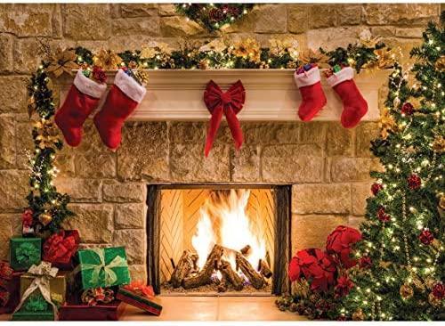 Christmas Photography Backdrops Child Christmas Fireplace Decoration Background for Photo - Hibrides